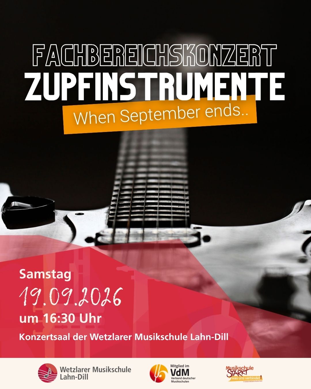 Fachbereichskonzert Zupfinstrumente when september ends